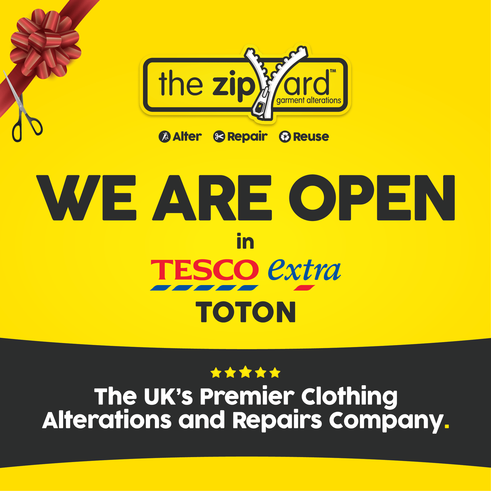 The Zip Yard Toton We Are Open Square-01